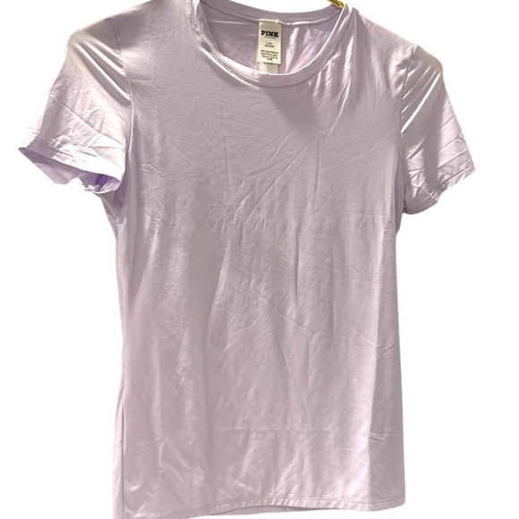 Pink Victoria’s Secret Base Stretch Short Sleeve Tee - Light purple- L - NWT - Picture 1 of 3